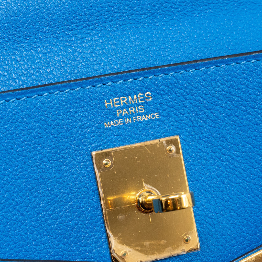 HERMES KELLY 32 EVERCOLOR BLUE HYDRA GHW