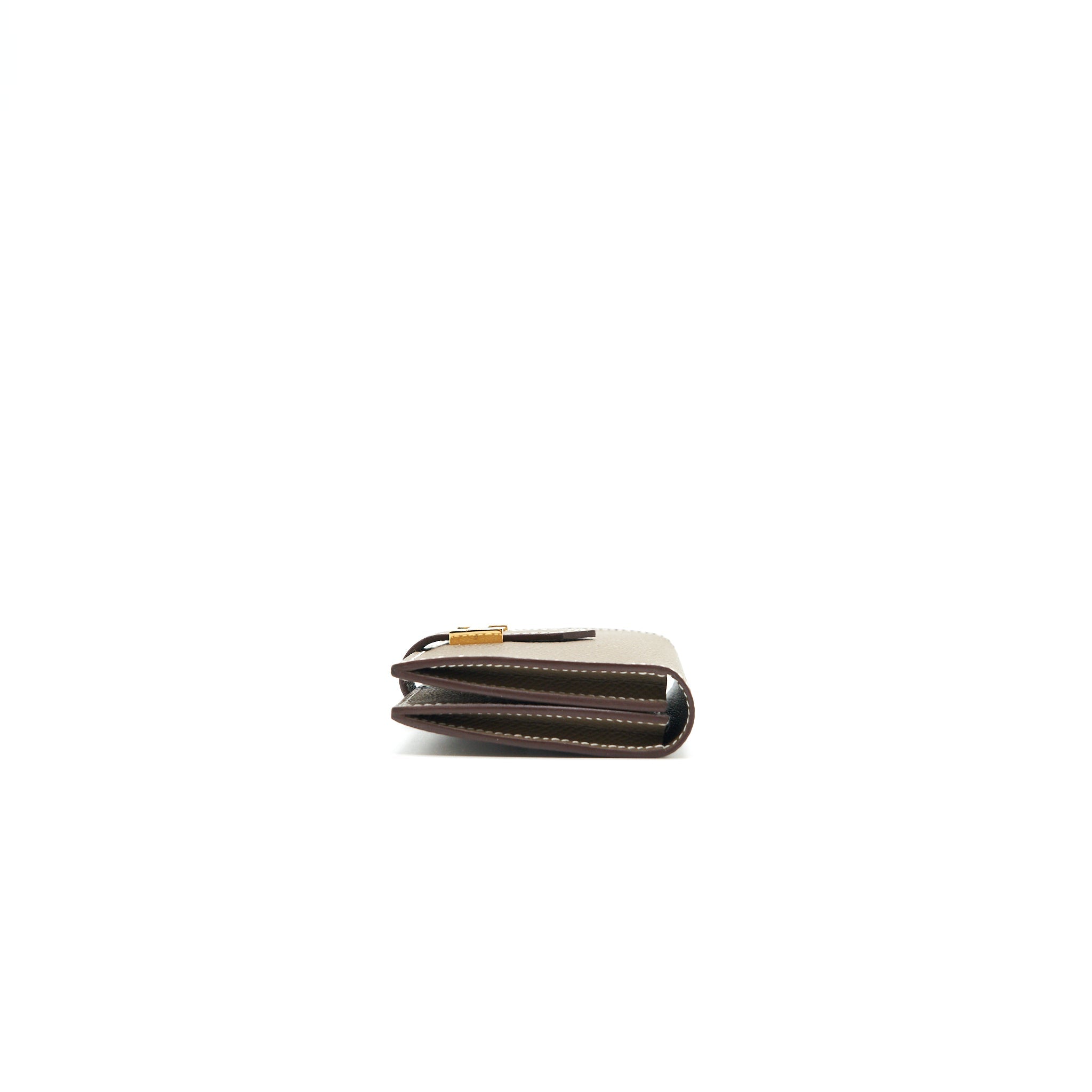 HERMES BEARN CARD HOLDER ETOUPE GHW EPSOM LEATHER
