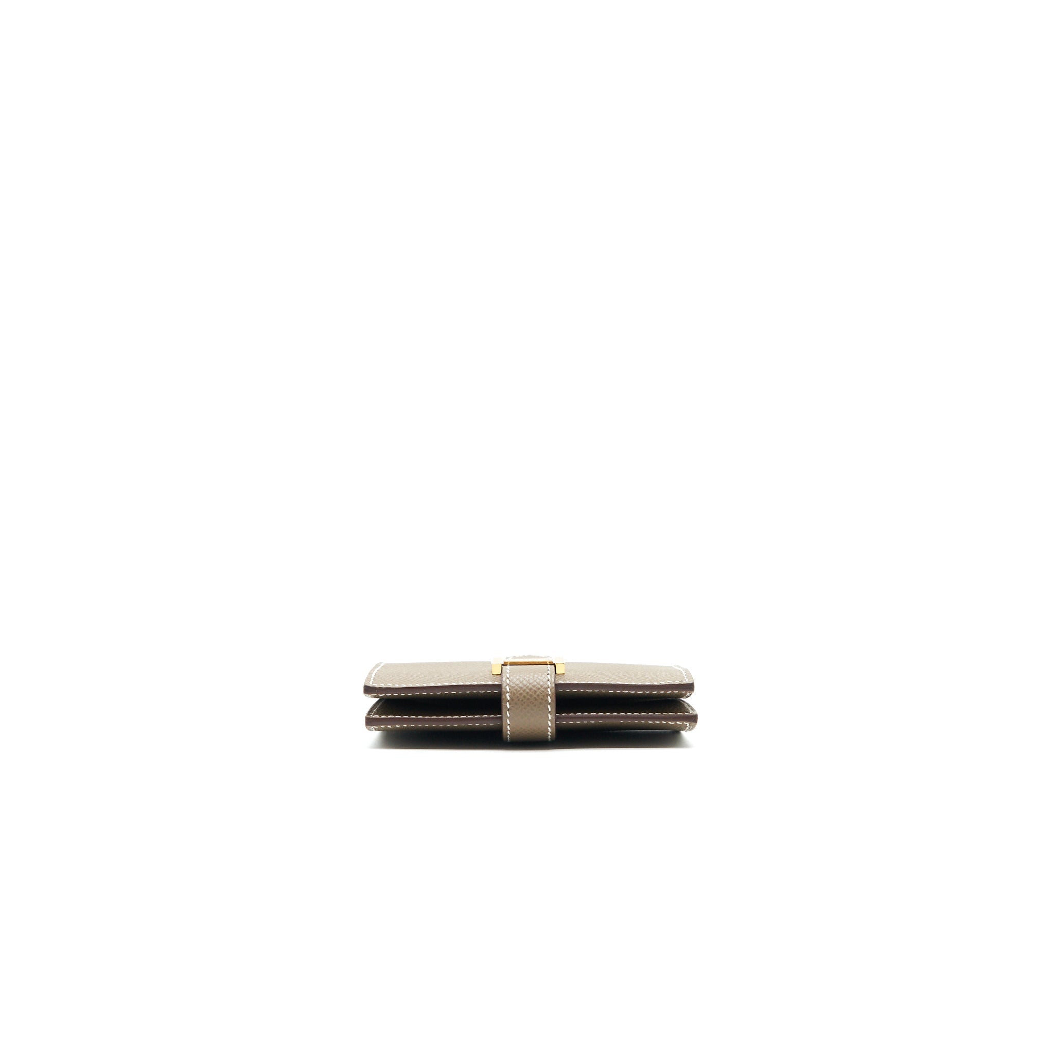 HERMES BEARN CARD HOLDER ETOUPE GHW EPSOM LEATHER