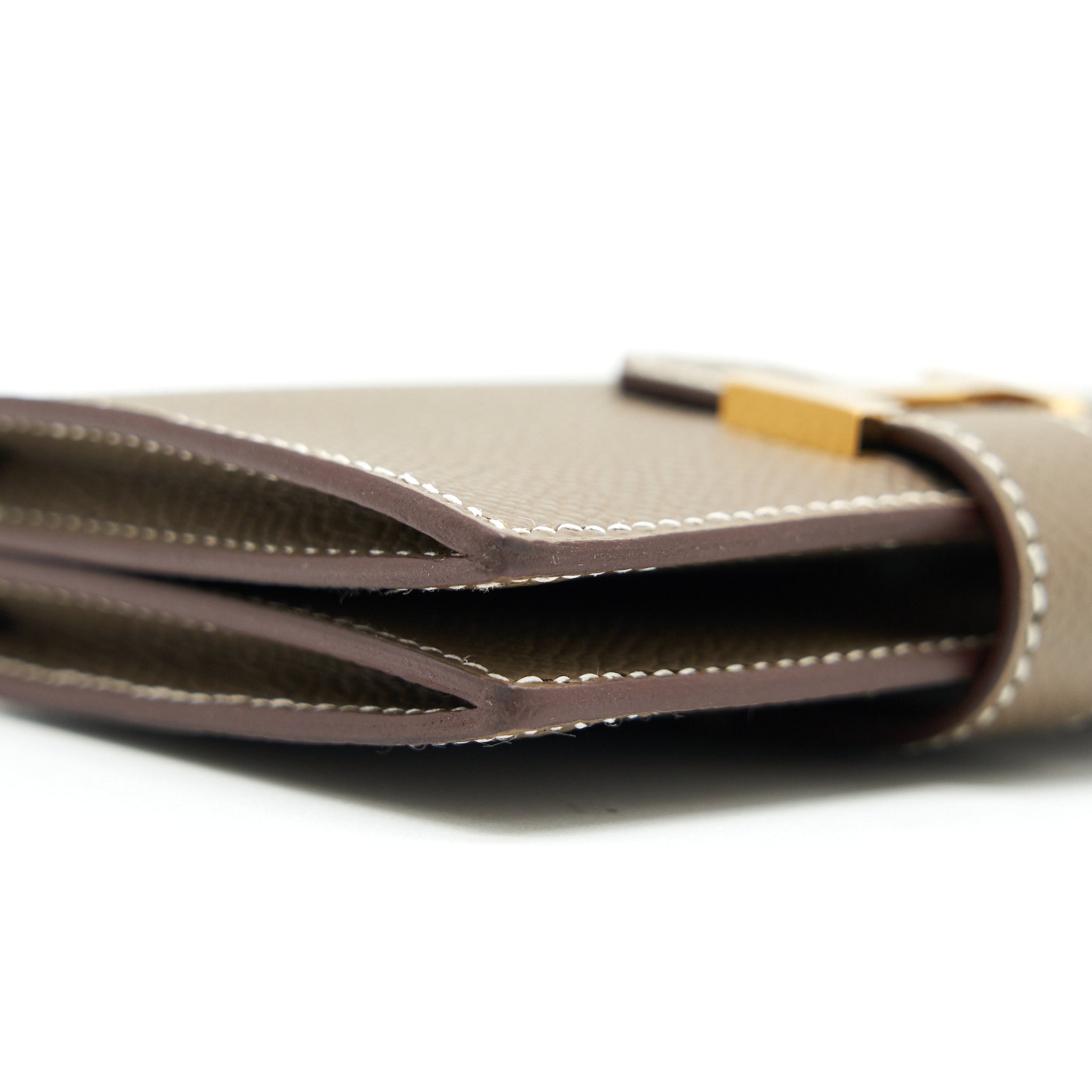 HERMES BEARN CARD HOLDER ETOUPE GHW EPSOM LEATHER