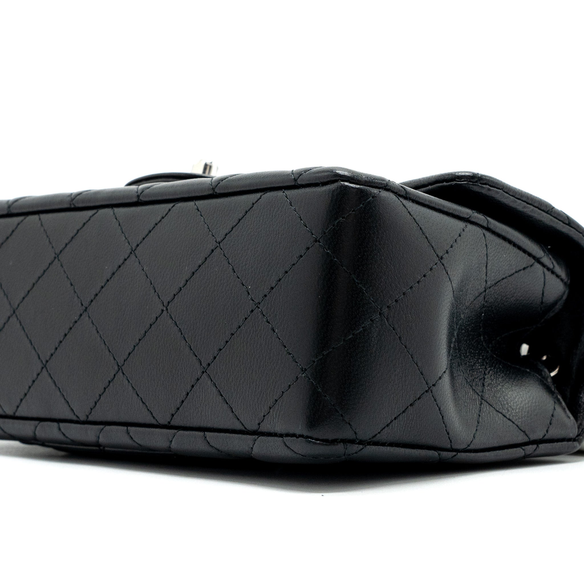 CHANEL MINI RECTANGULAR FLAP BAG LAMBSKIN BLACK SHW (MICROCHIP)