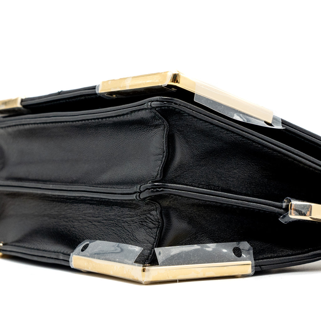 PRADA SHOULDER BAG QUILTED NAPPA LEATHER BLACK GHW