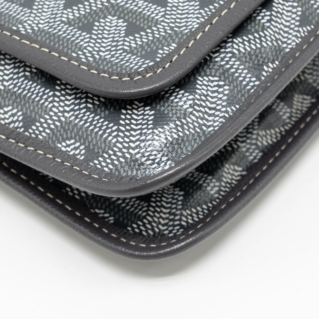 GOYARD PLUMET POCKET WALLET GOYARDINE CANVAS/CALFSKIN GREY SHW