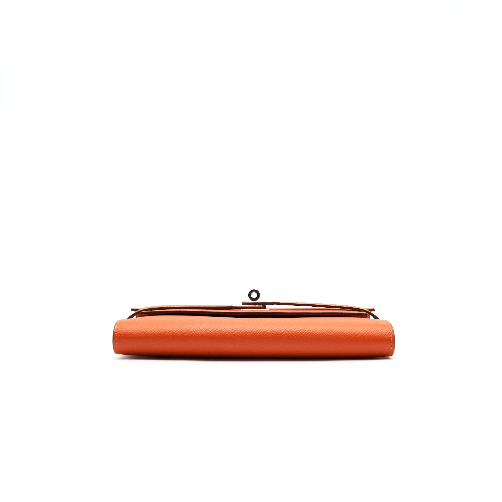 HERMES KELLY LONG WALLET ORANGE SHW EPSOM LEATHER