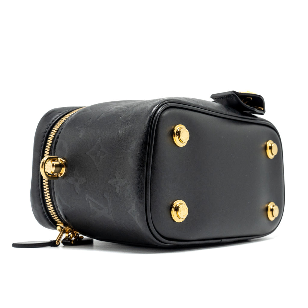 LOUIS VUITTON VANITY CASE PM MONOGRAM LAMBSKIN BLACK GHW