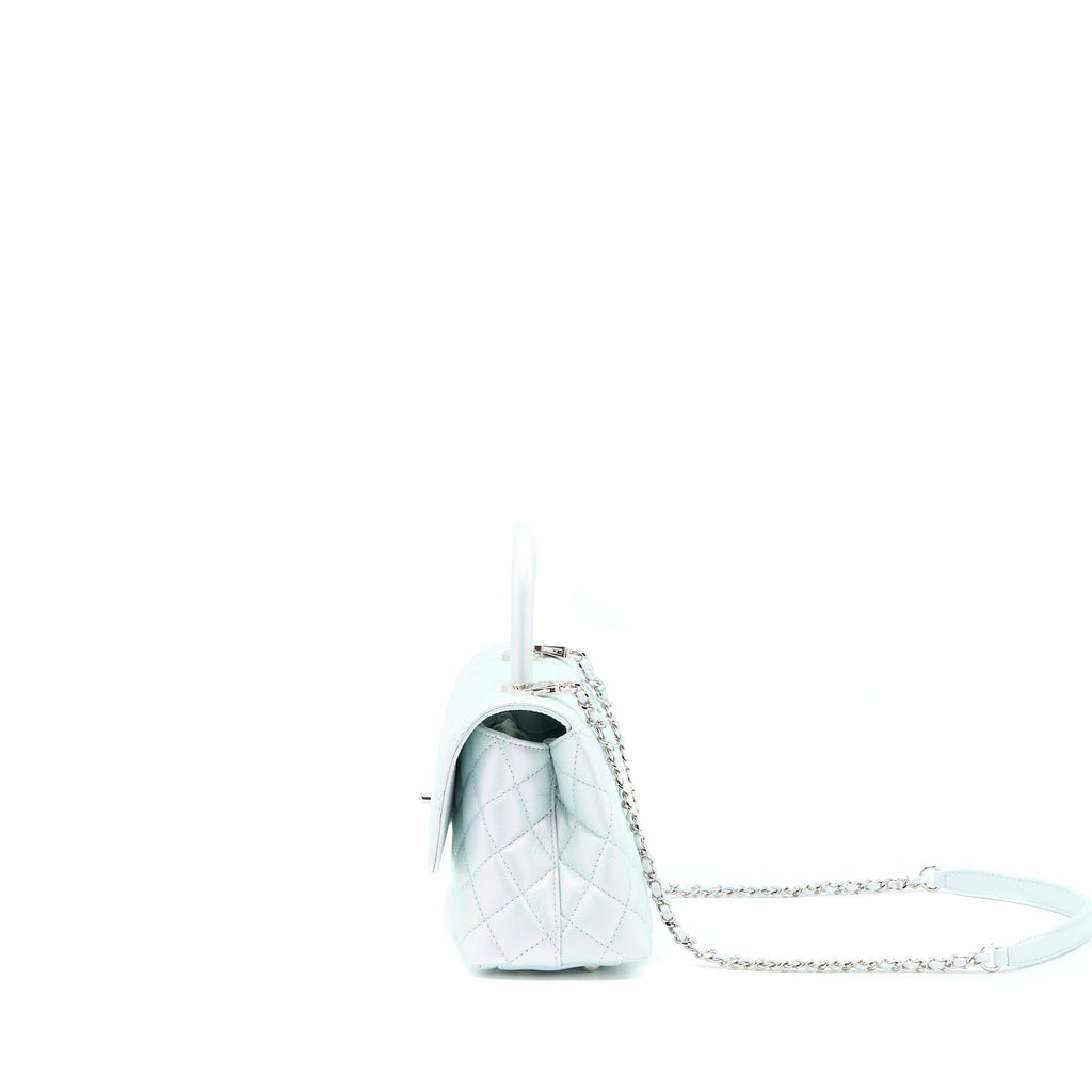 CHANEL SMALL COCO HANDLE OMBRÉ IRIDESCENT LIGHT BLUE MULTICOLOUR HARDWARE (MICROCHIP)