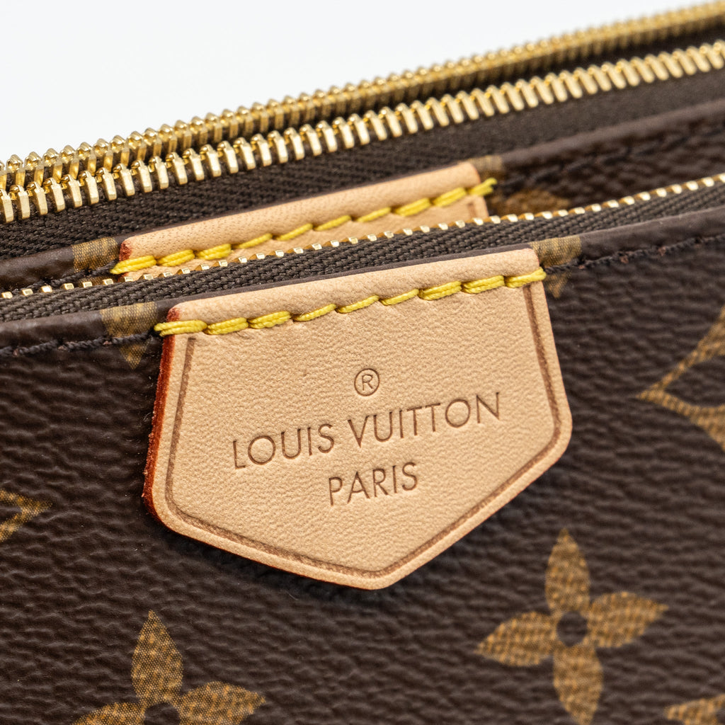 LOUIS VUITTON MULTI POCHETTE MONOGRAM CANVAS KHAKI STRAP GHW