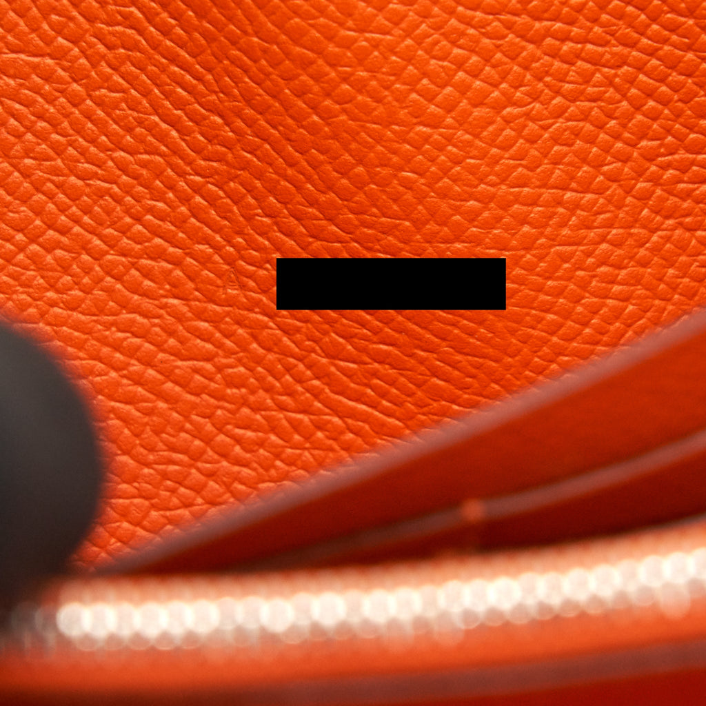 HERMES KELLY LONG WALLET ORANGE SHW EPSOM LEATHER