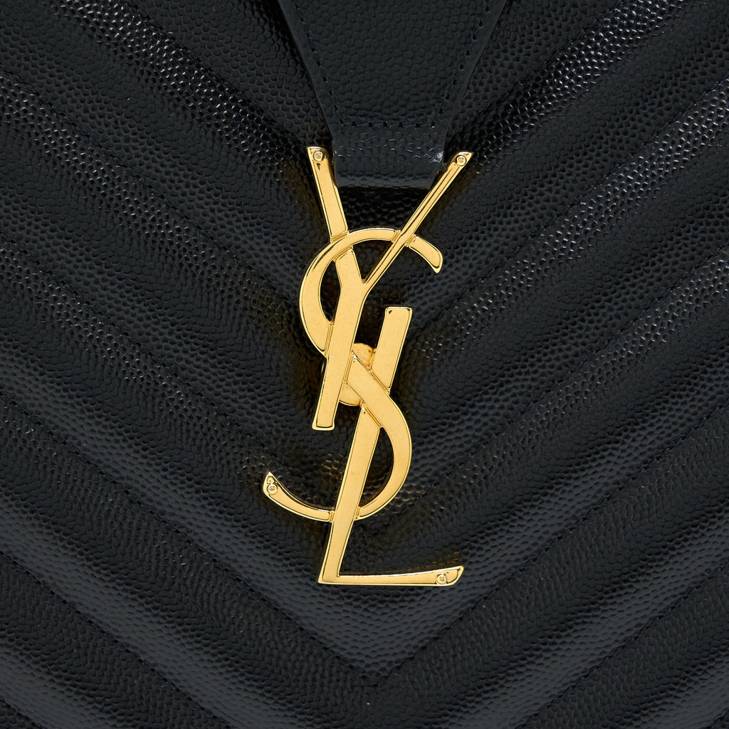 SAINT LAURENT/YSL CHEVRON TOTE BAG BLACK GHW