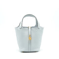 HERMES PICOTIN 18 BLUE PALE GHW