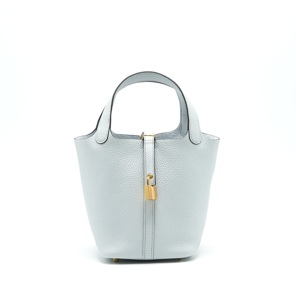 HERMES PICOTIN LOCK 18 BAG BLUE PALE GHW