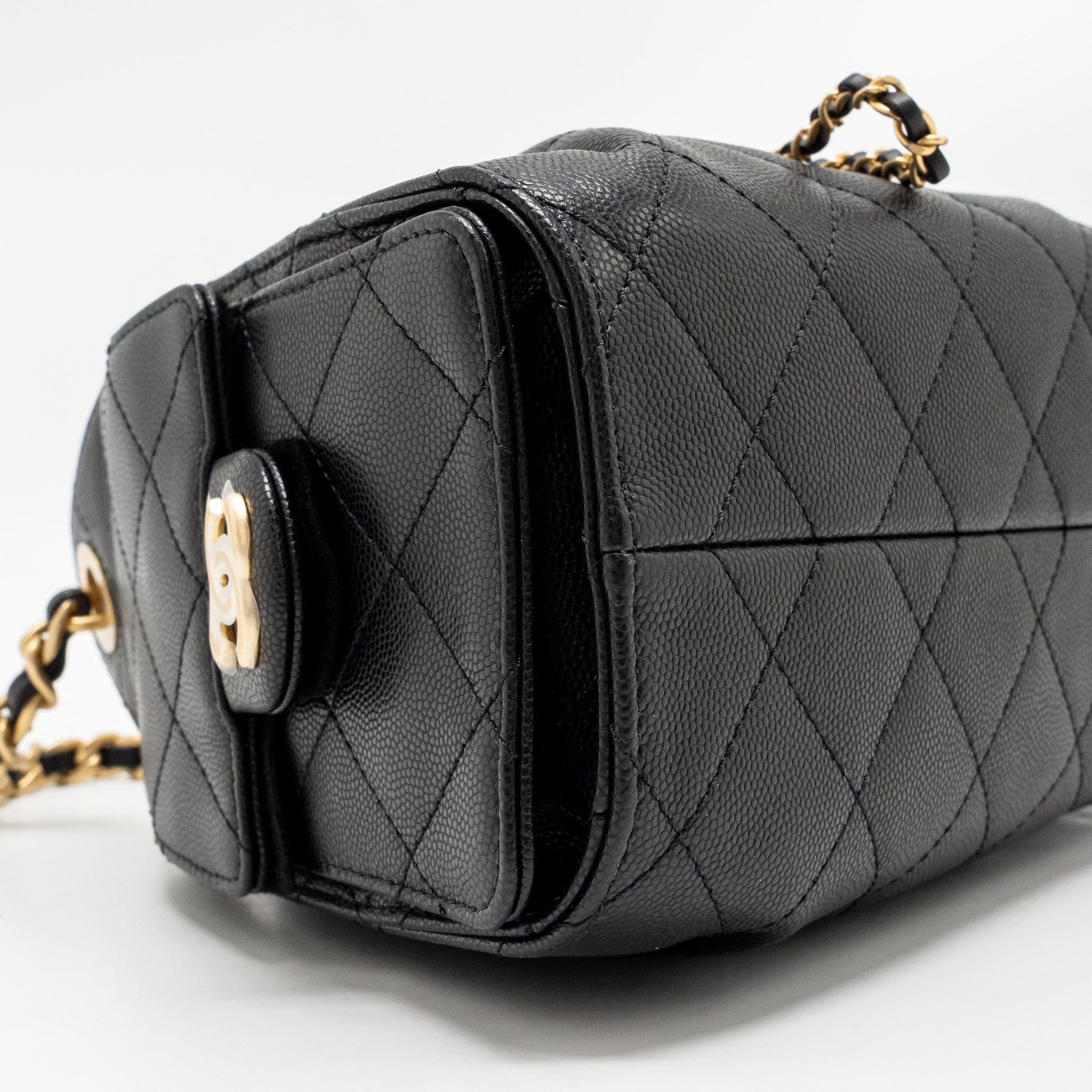 CHANEL MINI 25 BAG CAVIAR BLACK GHW (MICROCHIP)