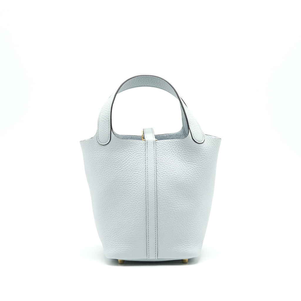HERMES PICOTIN 18 LOCK BAG BLUE PALE GHW