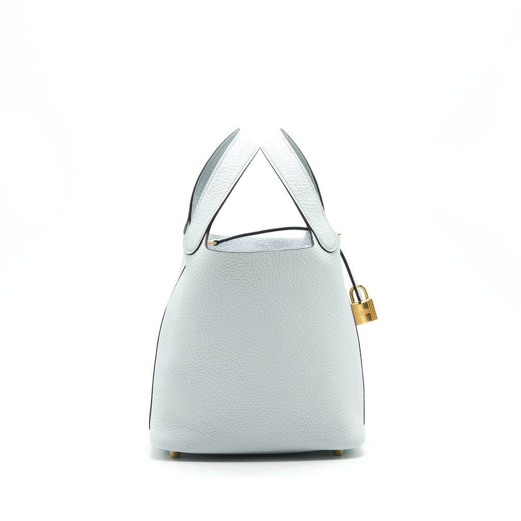 HERMES PICOTIN 18 BLUE PALE GHW
