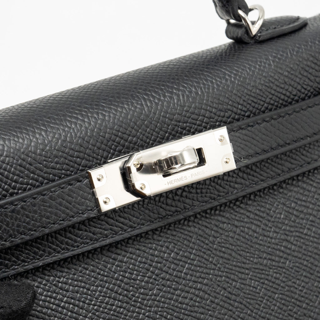 HERMES MINI KELLY II SPECIAL ORDER EPSOM BLACK / NAVY SHW