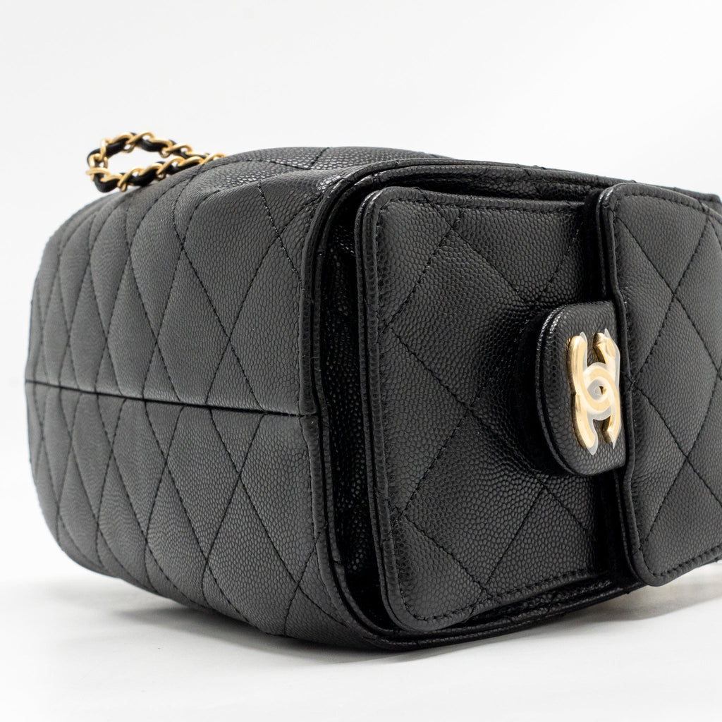 CHANEL MINI 25 BAG CAVIAR BLACK GHW (MICROCHIP)