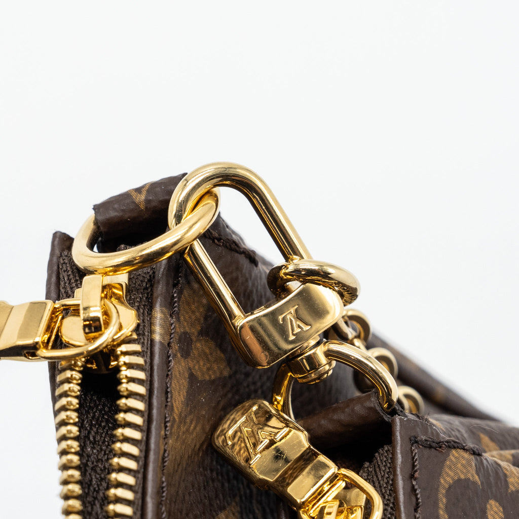 LOUIS VUITTON MULTI POCHETTE MONOGRAM CANVAS KHAKI STRAP GHW