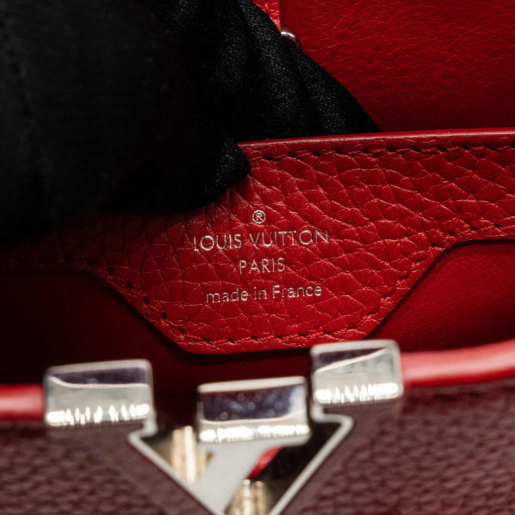 LOUIS VUITTON CAPUCINES BB TAURILLON RED GHW