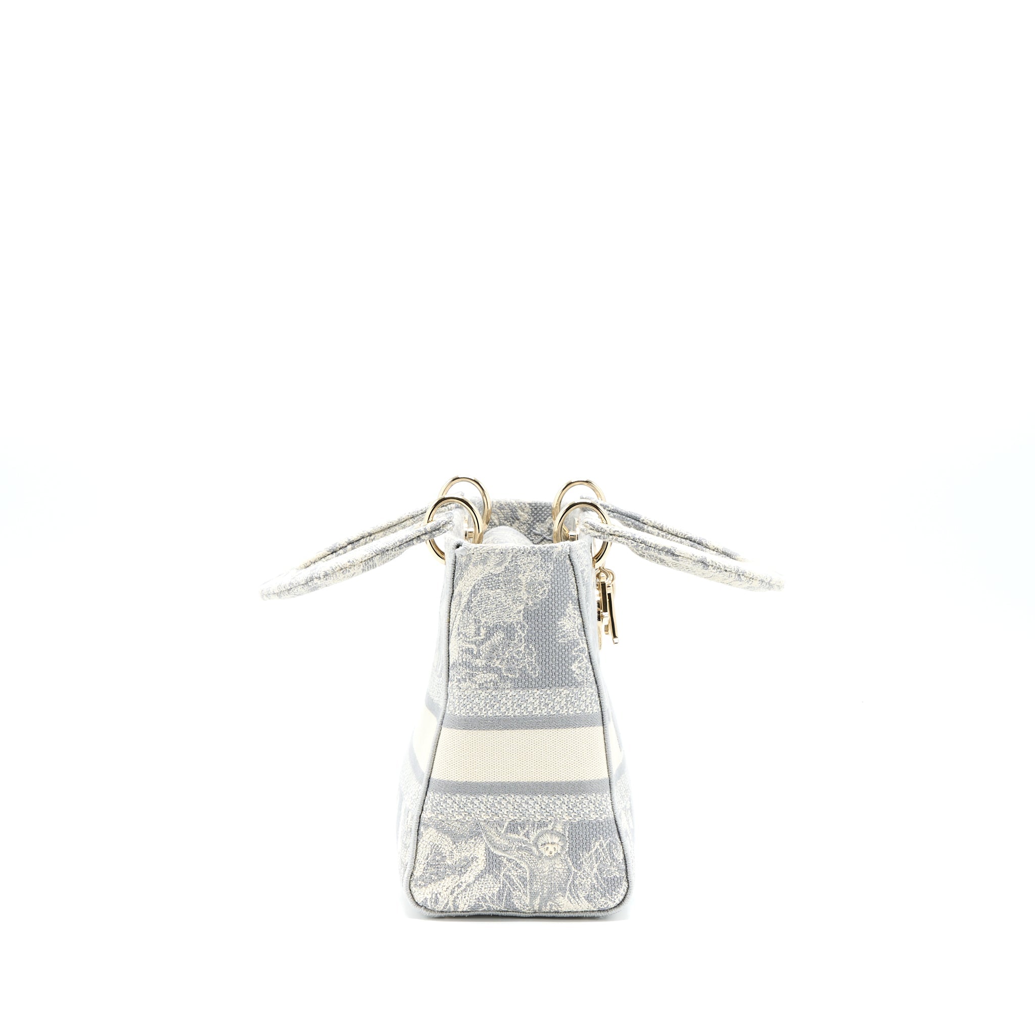 DIOR MEDIUM LADY DIOR BAG D-LITE BAG LIGHT GREY LGHW
