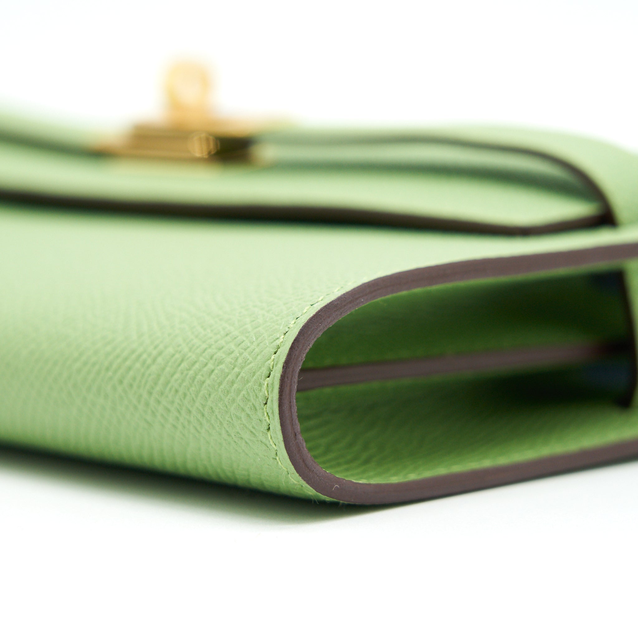 HERMES KELLY TO GO VERSO VERT CRIQUET AND BLUE BRUME GHW