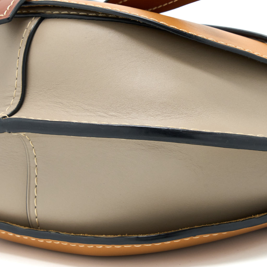 LOEWE GATE BAG SOFT CALFSKIN AMBER/LIGHT GREY/RUST GHW