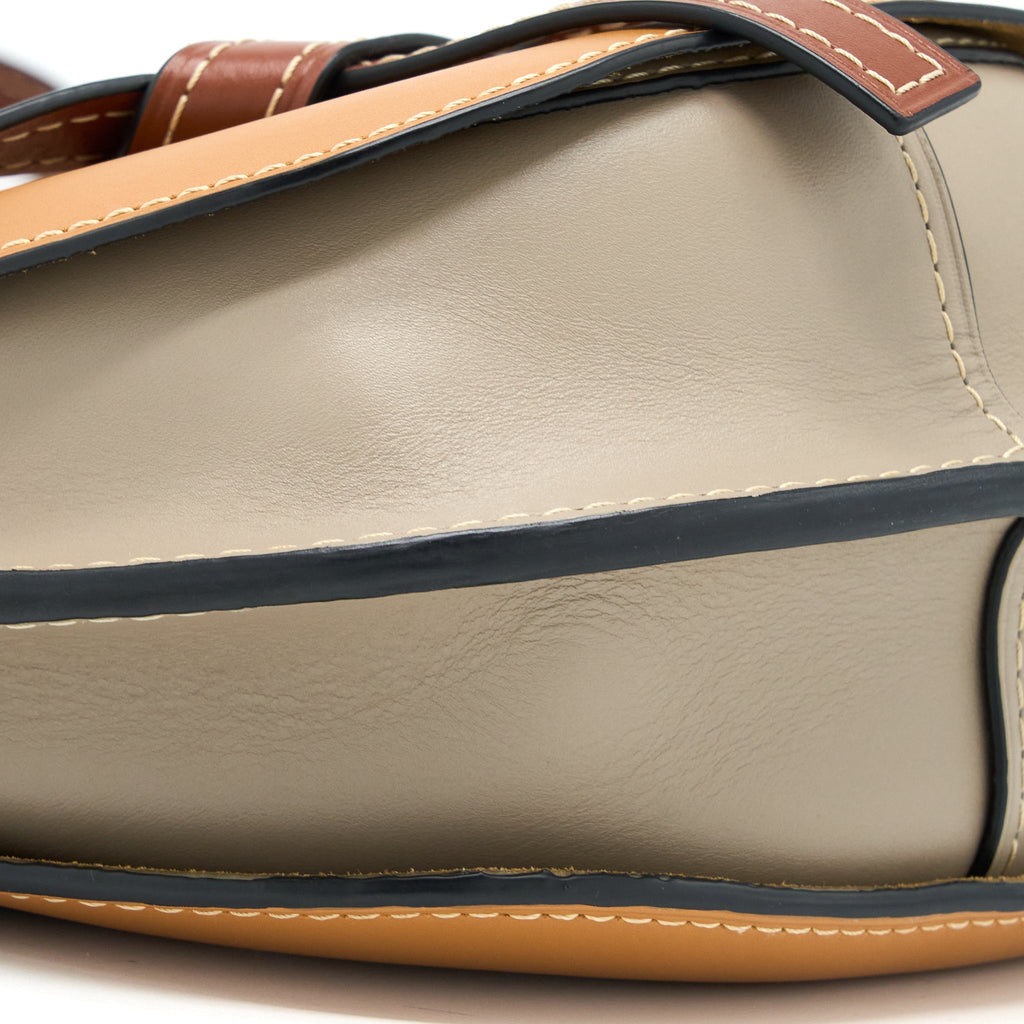 LOEWE GATE BAG SOFT CALFSKIN AMBER/LIGHT GREY/RUST GHW