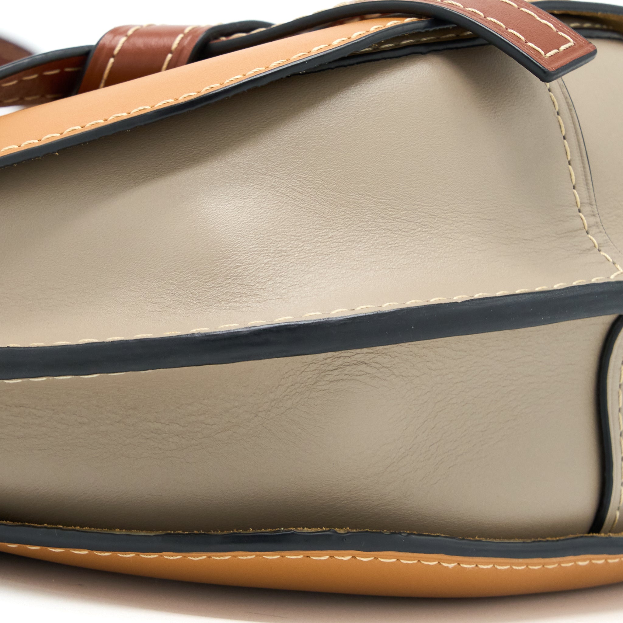 LOEWE GATE BAG SOFT CALFSKIN AMBER/LIGHT GREY/RUST GHW