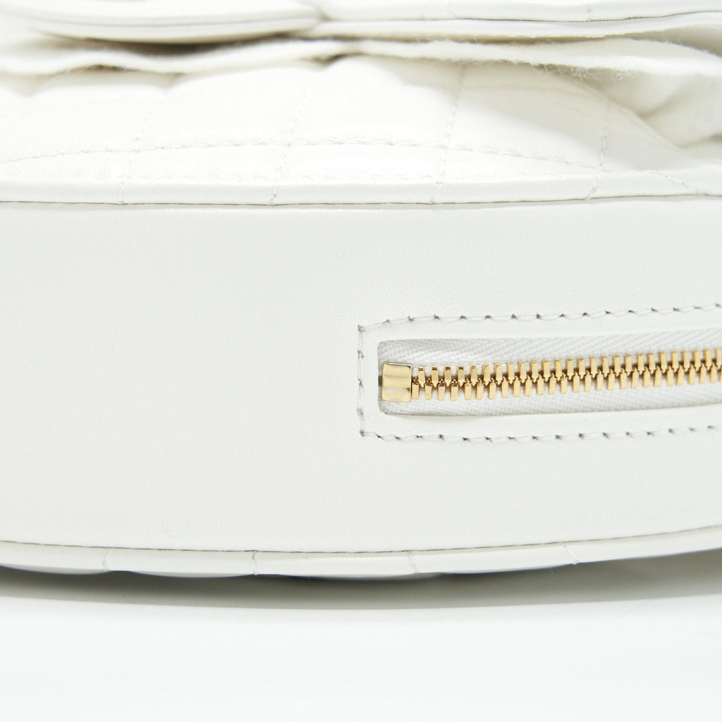 CHANEL 22S HEART BAG LAMBSKIN WHITE LGHW (MICROCHIP)