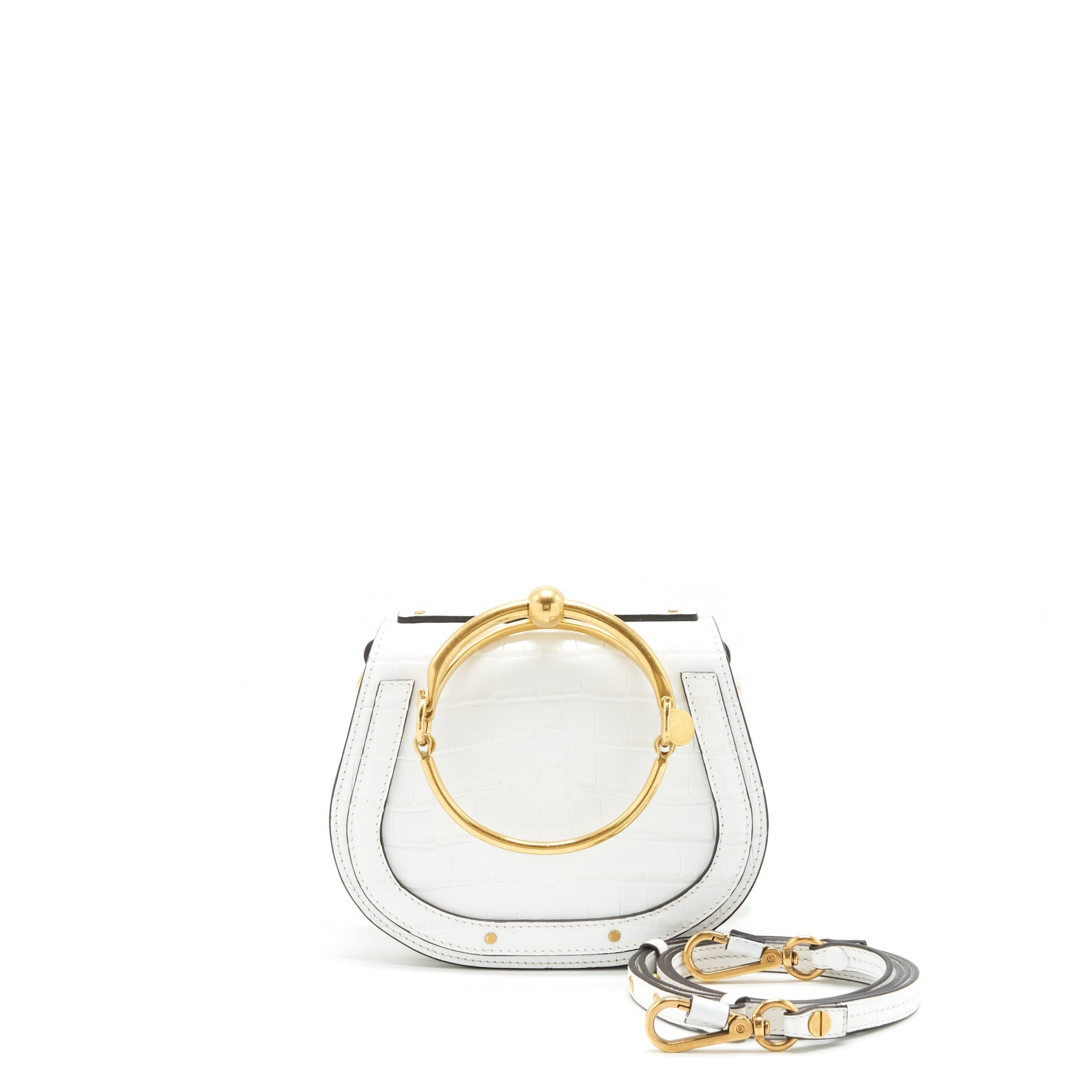 CHLOE NILE SHOULDER BAG WHITE GHW