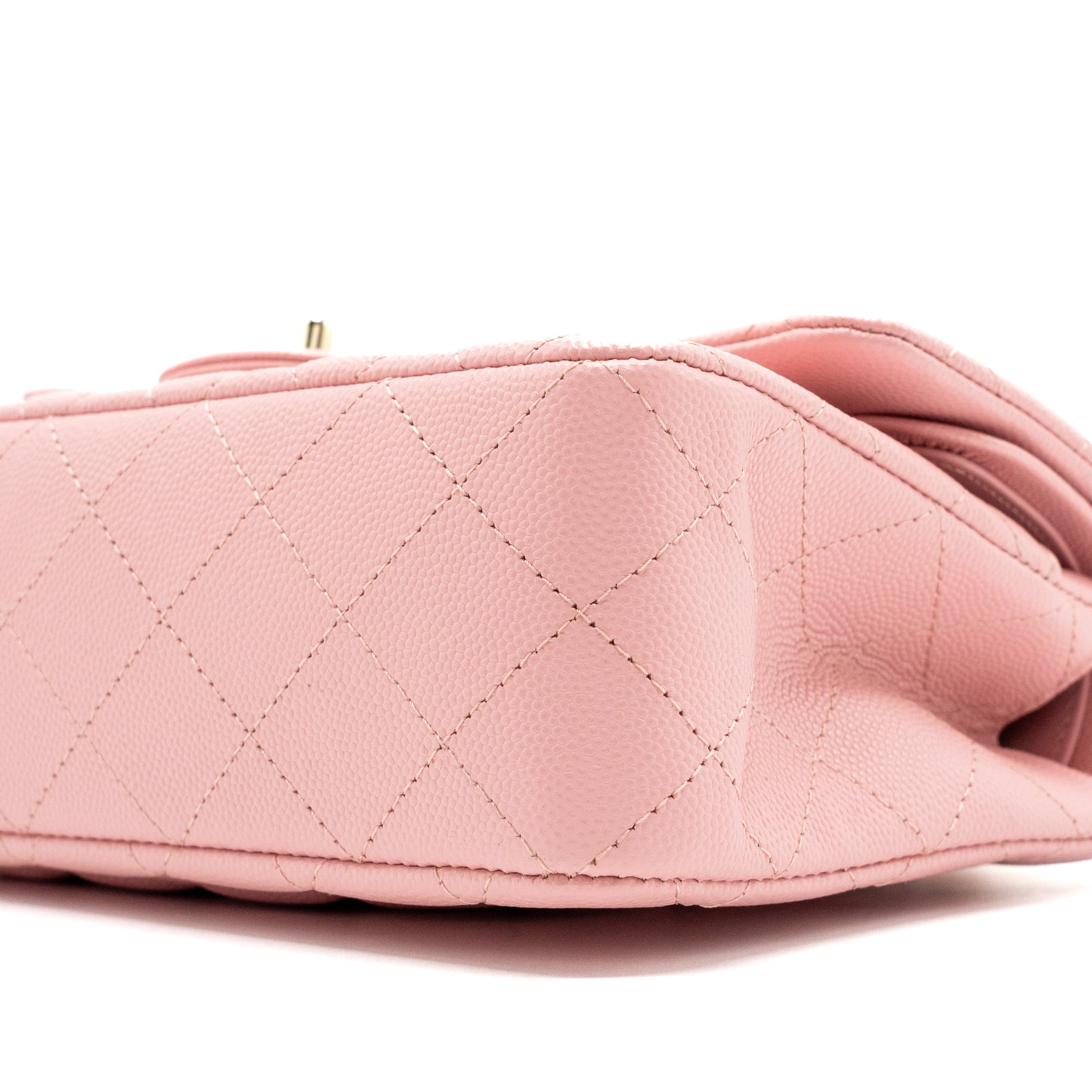 CHANEL 22C SMALL CLASSIC DOUBLE FLAP BAG CAVIAR LIGHT PINK LGHW(MICROCHIP)