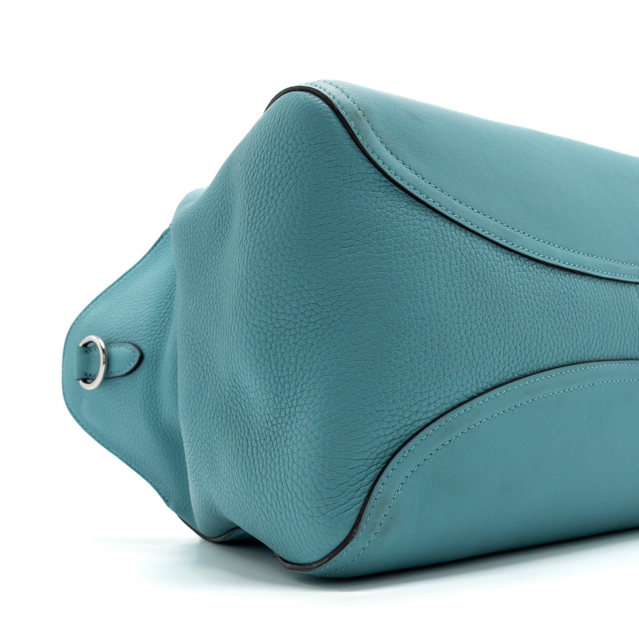 HERMES OXER SHOULDER BAG SWIFT / CLEMENCE BLUE ATOLL SHW