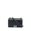 CHANEL MEDIUM BOY BAG LAMBSKIN BLACK RUTHENIUM SHW