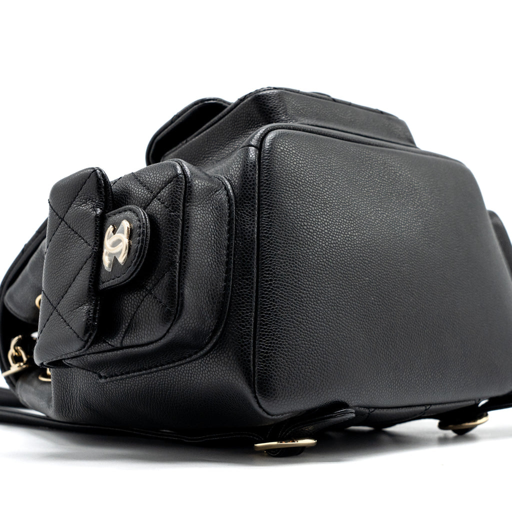 CHANEL 23K TRIPLE POCKET BACKPACK CAVIAR BLACK LGHW (MICROCHIP)