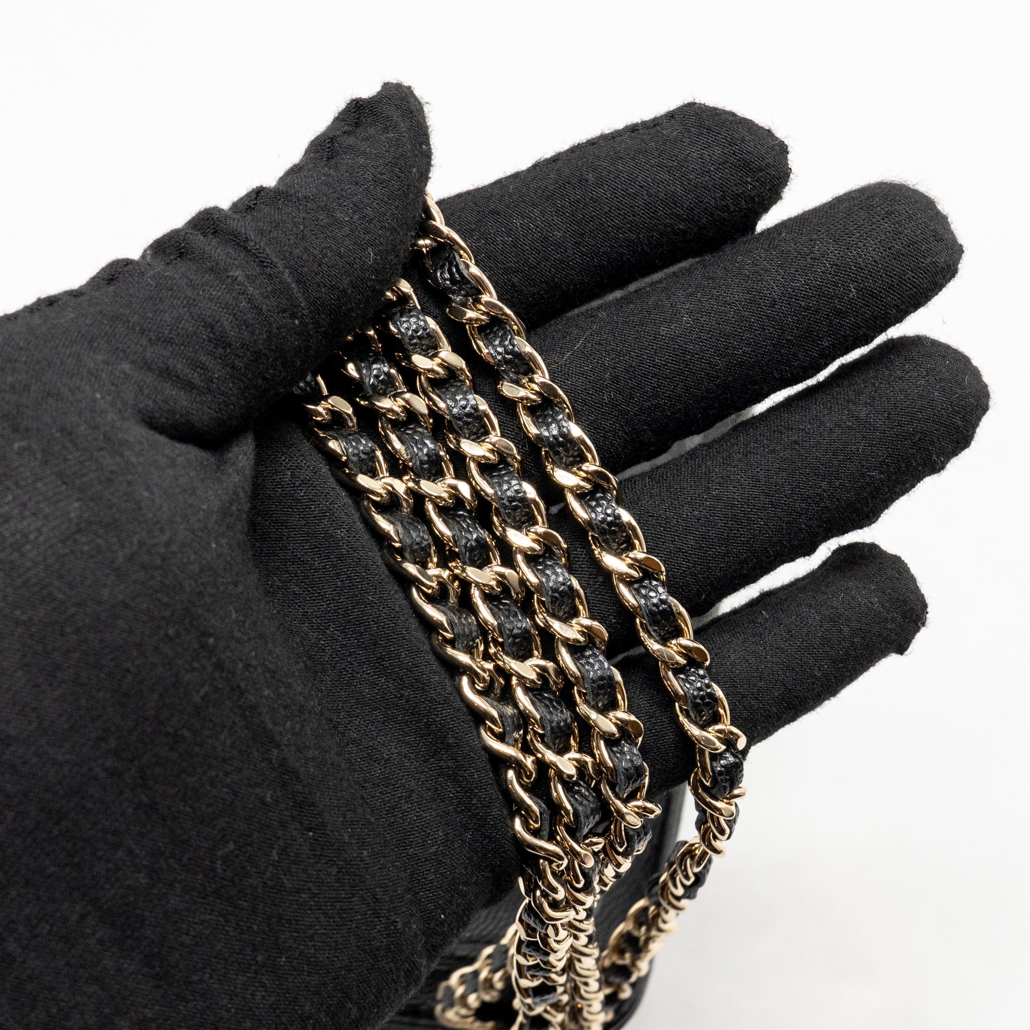 CHANEL 25C QUILTED CC TOP HANDLE MINI BACKPACK CAVIAR BLACK LGHW (MICROCHIP)