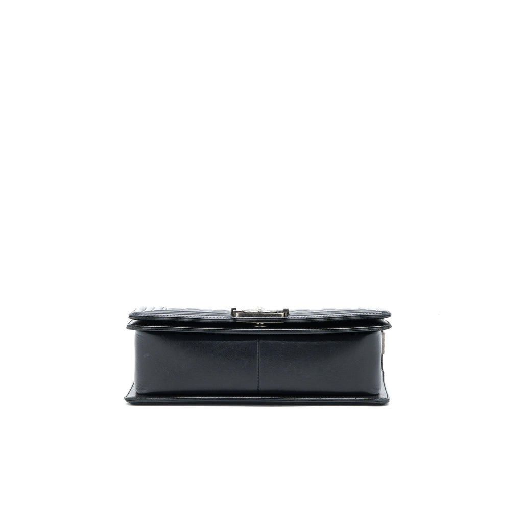 CHANEL MEDIUM BOY BAG LAMBSKIN BLACK RUTHENIUM SHW