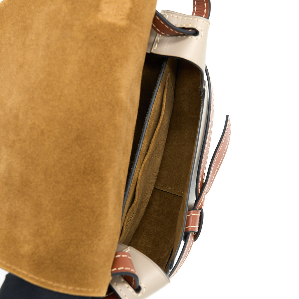 LOEWE GATE BAG SOFT CALFSKIN AMBER/LIGHT GREY/RUST GHW