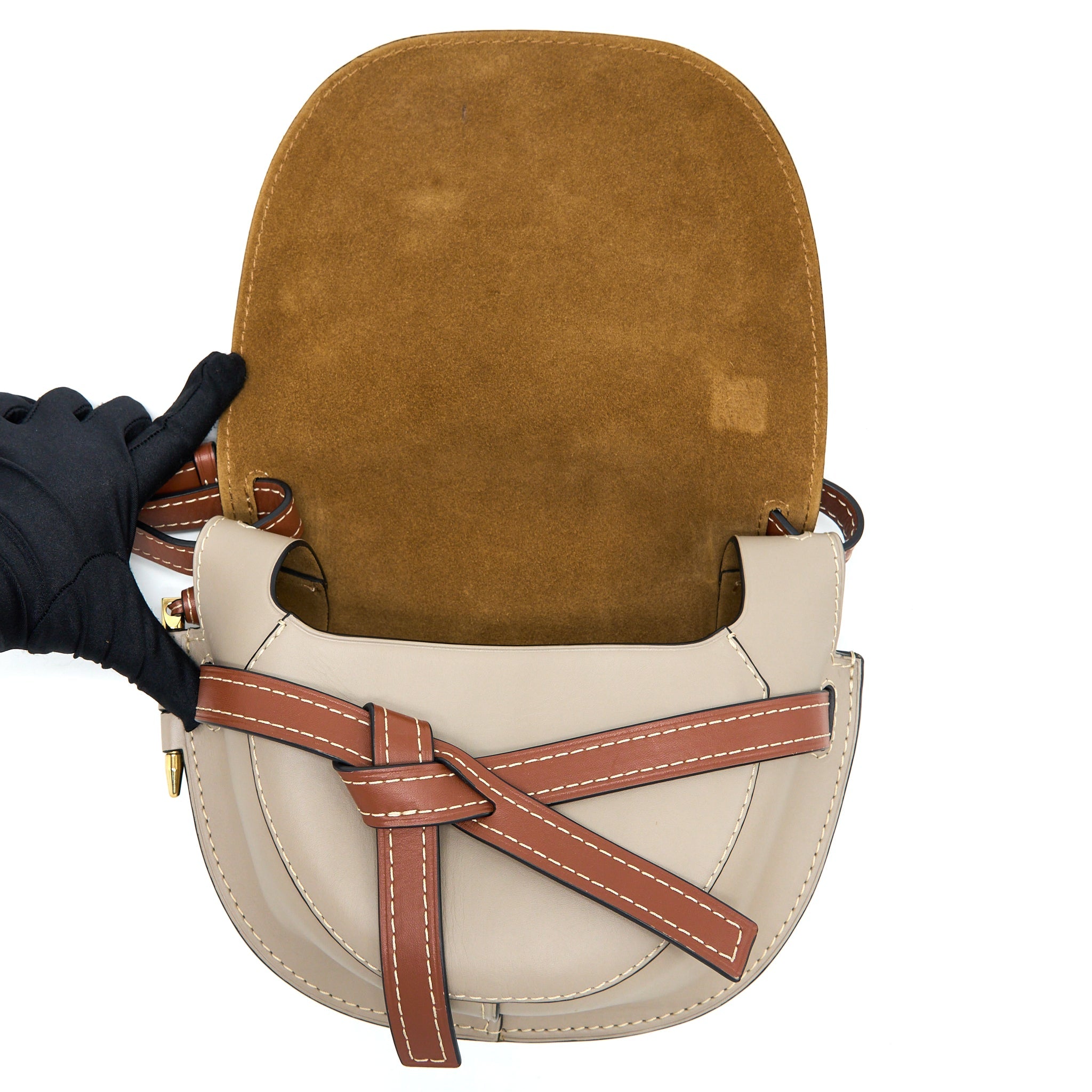 LOEWE GATE BAG SOFT CALFSKIN AMBER/LIGHT GREY/RUST GHW