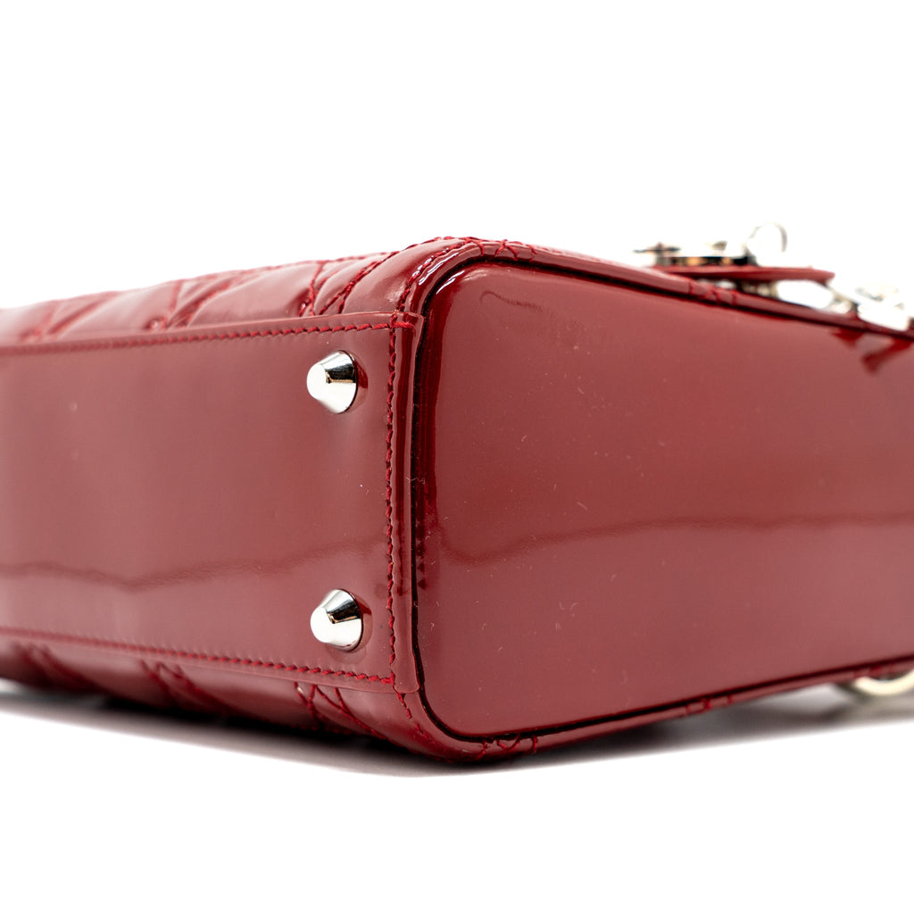 DIOR MINI LADY DIOR PATENT RED SHW