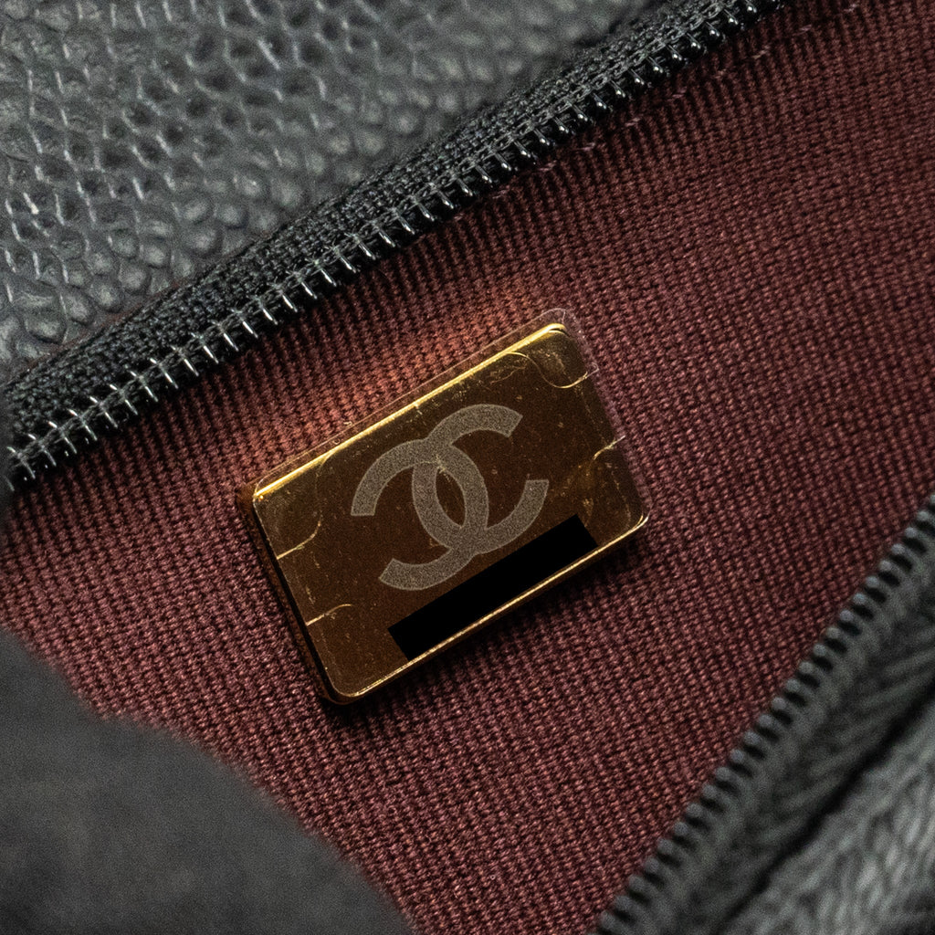 CHANEL CLASSIC WALLET ON CHAIN CAVIAR BLACK GHW (MICROCHIP)