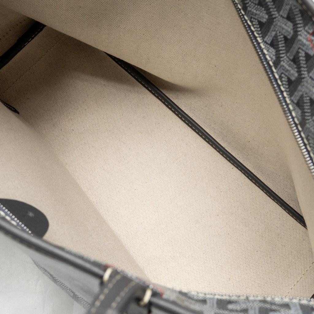 GOYARD ARTOIS PM TOTE BAG GOYARDINE CANVAS / CALFSKIN GREY