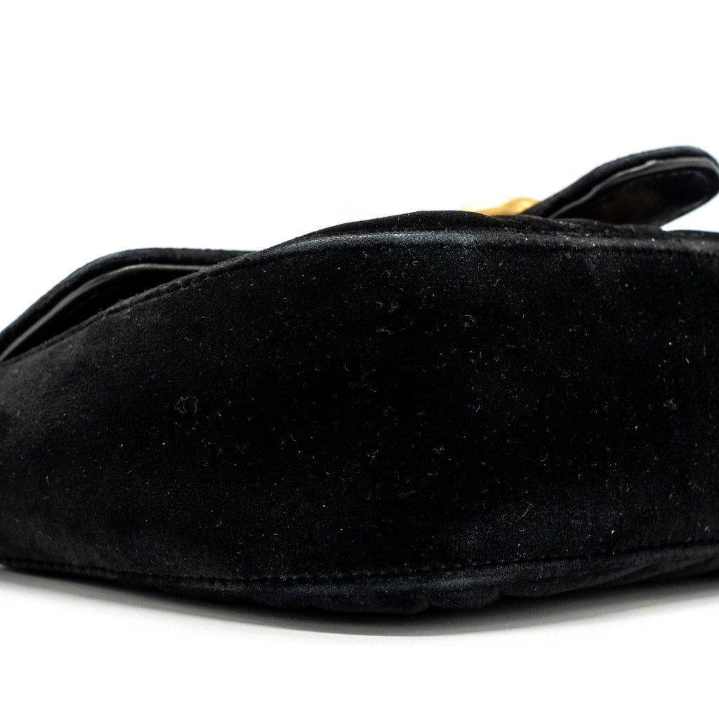 GUCCI MINI MARMONT VELVET BLACK GHW