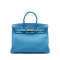 HERMES BIRKIN 35 7B TURQUOISE TOGO LEATHER SHW