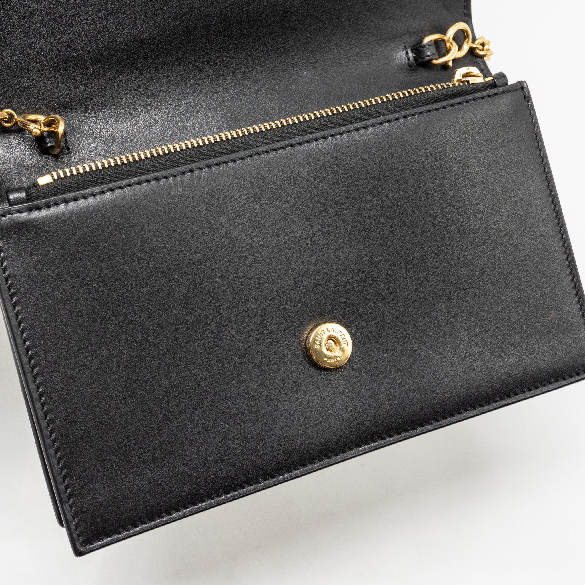 SAINT LAURENT/YSL SMALL TASSEL KATE BAG CALFSKIN BLACK GHW
