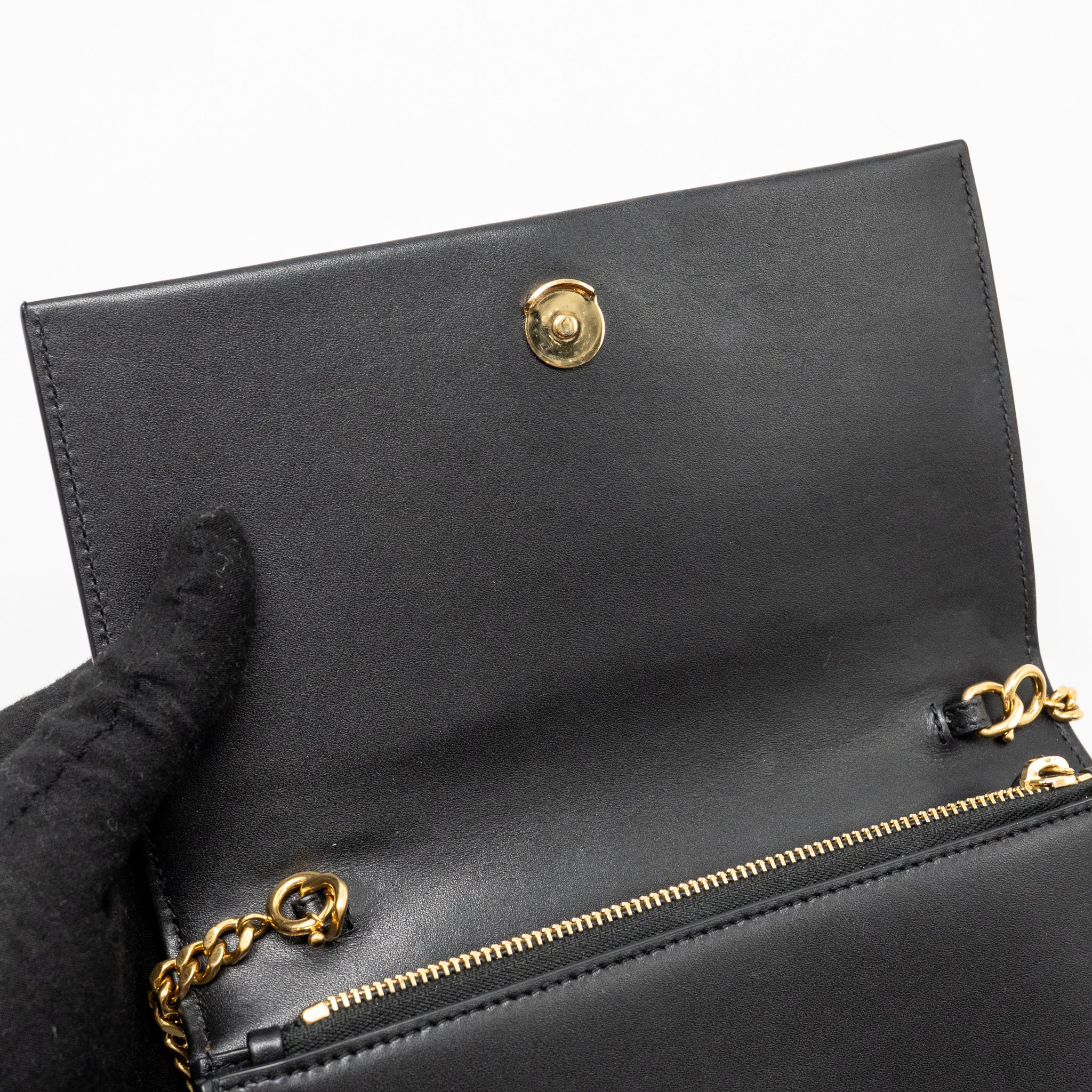 SAINT LAURENT/YSL SMALL TASSEL KATE BAG CALFSKIN BLACK GHW