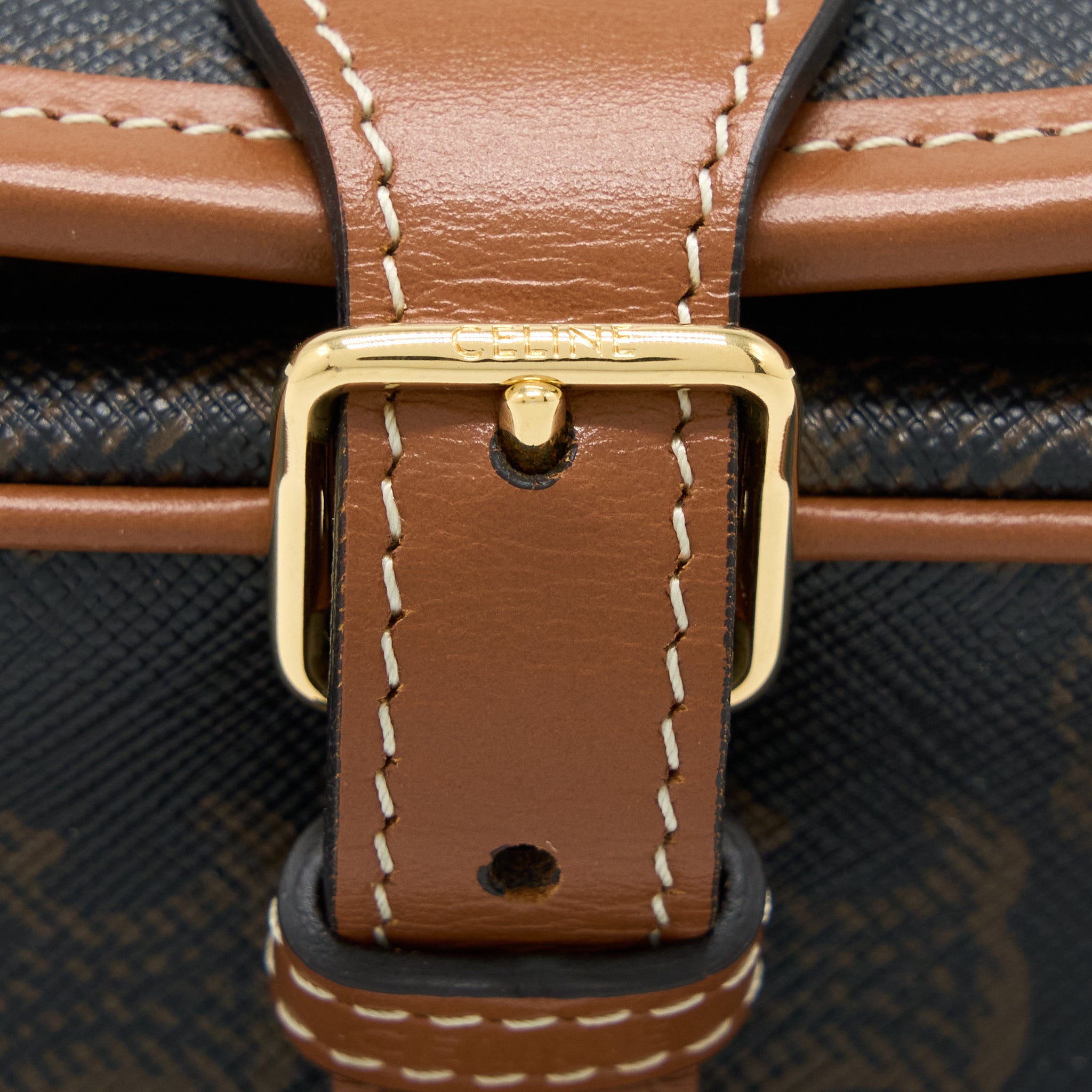 CELINE FOLCO MEDIUM TRIOMPHE CANVAS BAG GHW