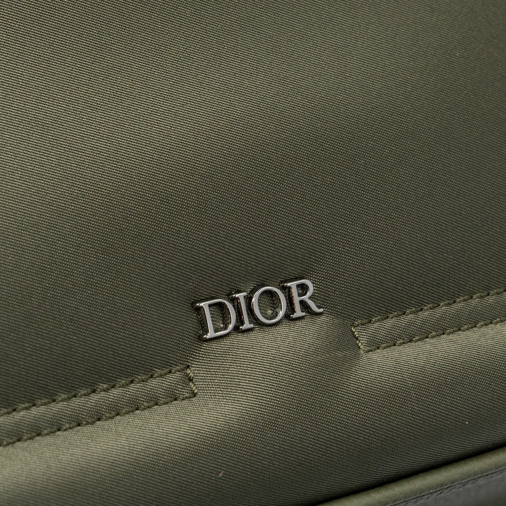 DIOR SOUTH TOTE BAG NYLON/ LEATHER GREEN MULTICOLOUR HARDWARE