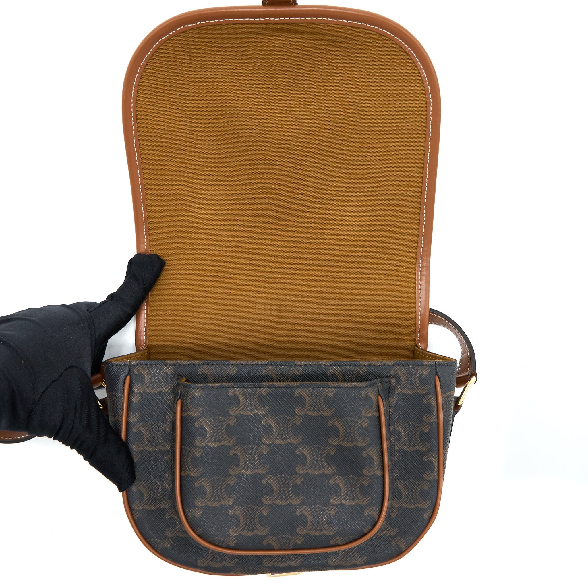 CELINE FOLCO MEDIUM TRIOMPHE CANVAS BAG GHW
