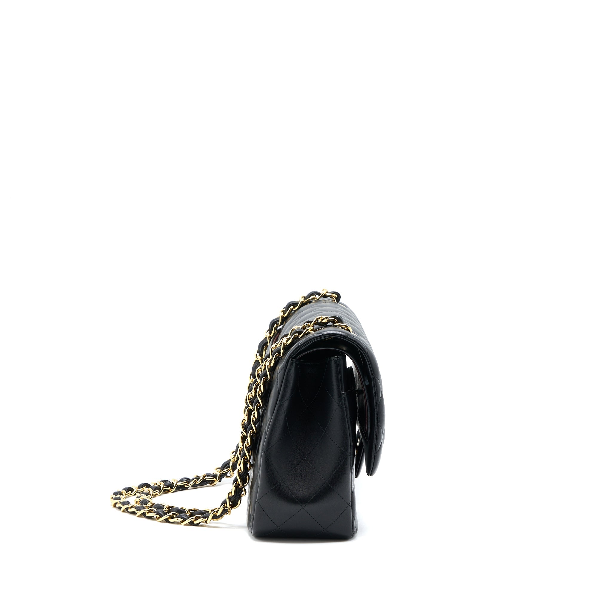 CHANEL JUMBO CLASSIC DOUBLE FLAP BAG LAMBSKIN BLACK GHW
