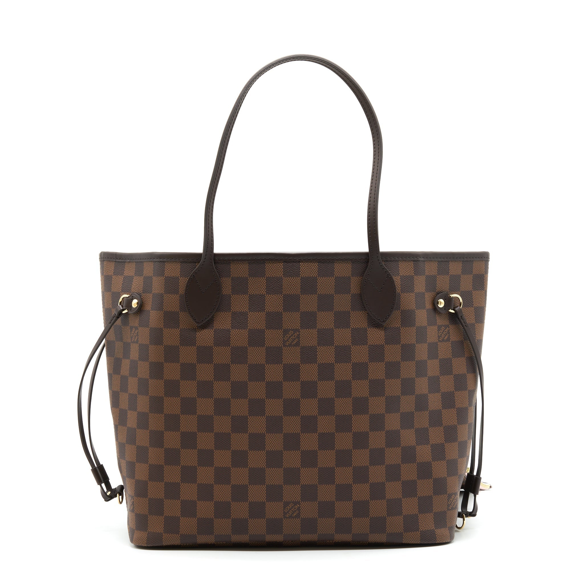 LOUIS VUITTON NEVERFULL MM DAMIER EBENE CANVAS / ROSE BALLERINE