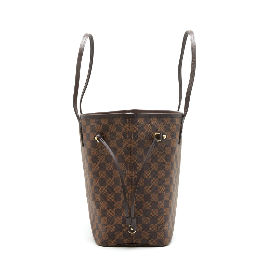 LOUIS VUITTON NEVERFULL MM DAMIER EBENE CANVAS / ROSE BALLERINE